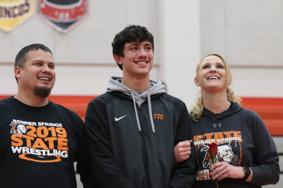 Senior Johnny Tapia and his parents, Joe and Ashley Tapia.