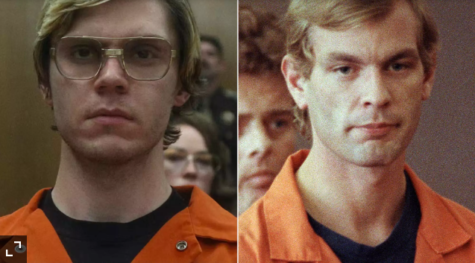 Evan Peters becomes serial killer Jeffrey Dahmer in Netflix's 'Dahmer — Monster: The Jeffrey Dahmer Story.' | CREDIT: NETFLIX; EUGENE GARCIA/AFP VIA GETTY IMAGES