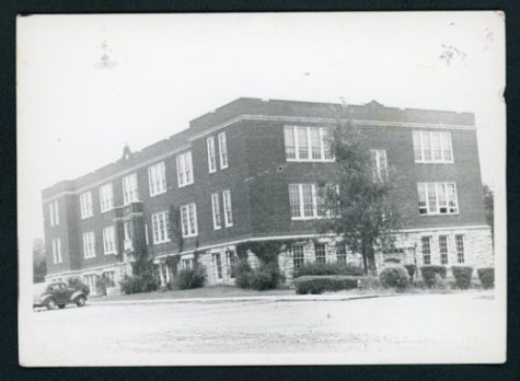 A picture of the high school building built in 1918.
Credit: Kansas Historical Society