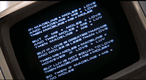 (The computer’s confusion, Steve Barron, Electric Dreams, 1984)